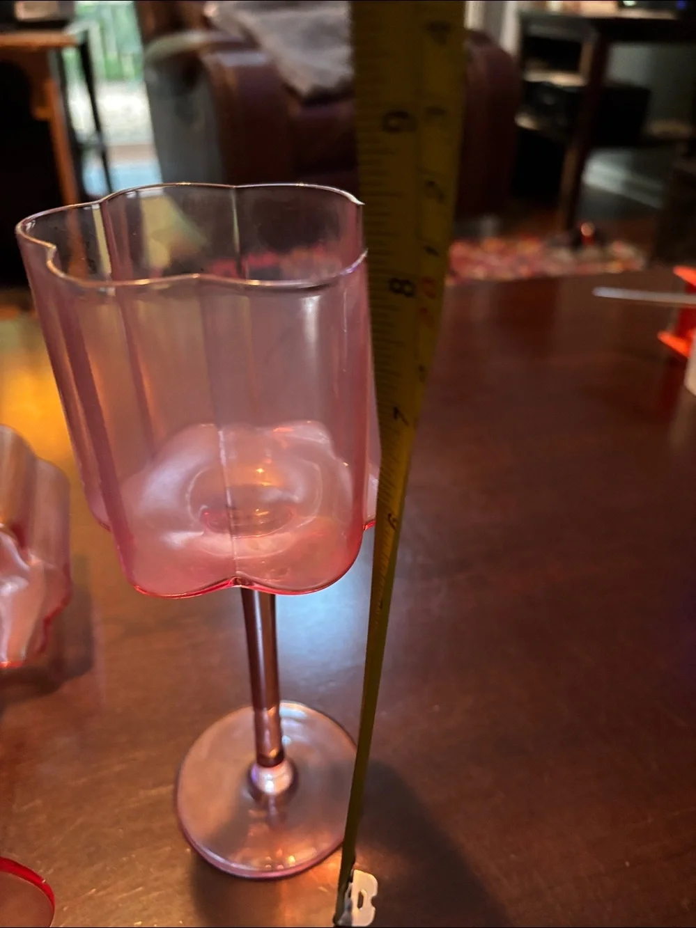Uniquely Yours Set of 2 Pink Wine Glasses NWOT